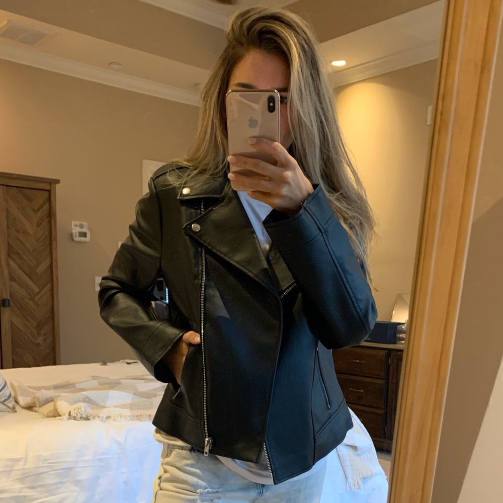 BB Dakota Faux Leather Moto Jacket